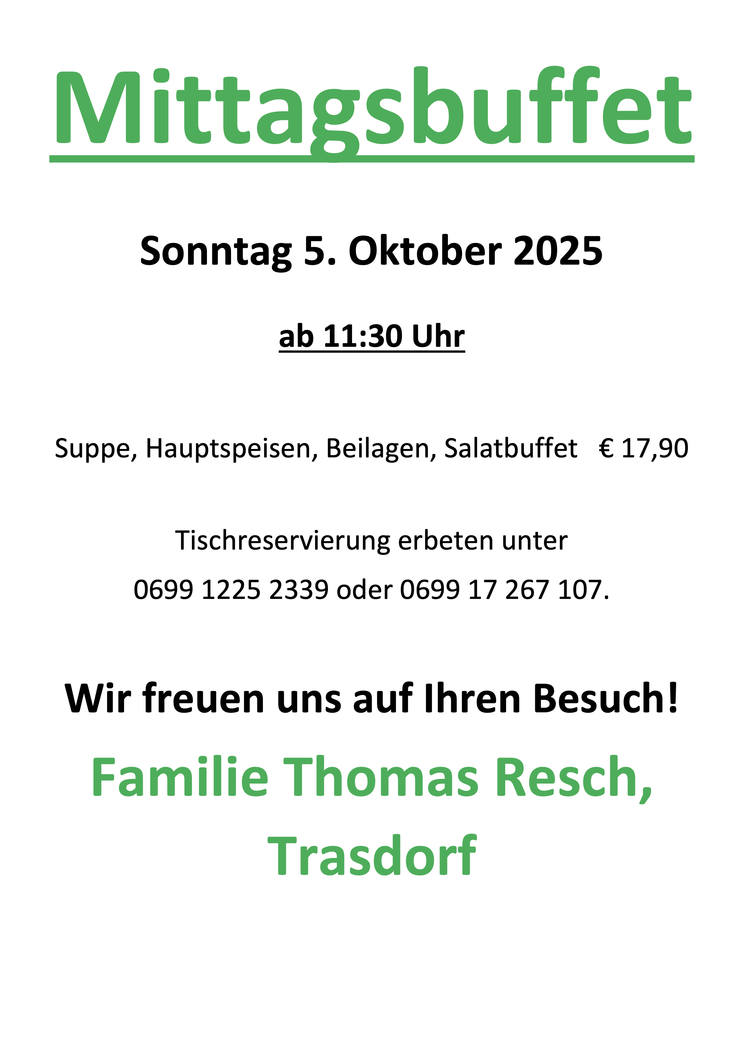 Newsletter Mittagsbuffet